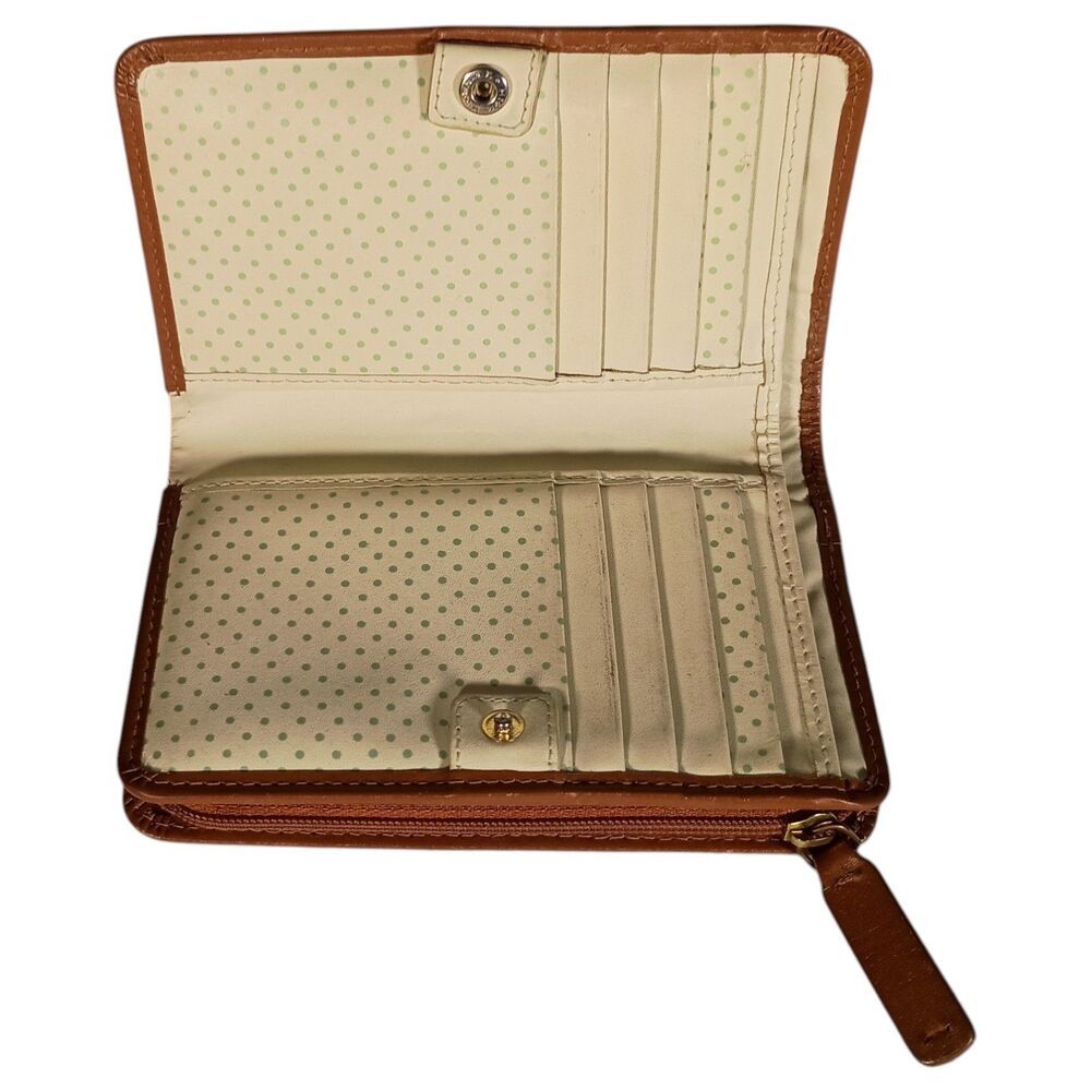 Radley Medium Bifold Leather Wallet Heritage Dog Logo Zip Top Brown - Picture 9 of 9